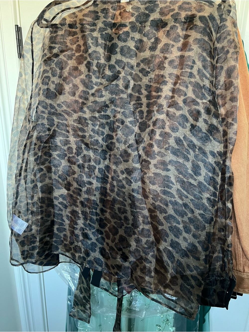 Anthropologie Mar Mar Sheer Leopard-Print Blouse in Brown and Black